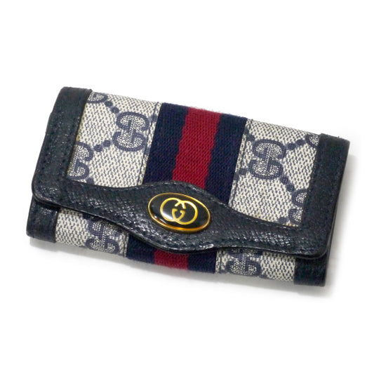 OLD Gucci シェリー6連キーケース(青/箱付き)