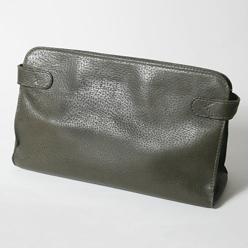 OLD Gucci 総革セカンドバッグ(カーキ)