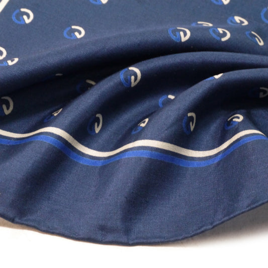 OLD Gucci GG柄 中判シルクスカーフ(紺系)