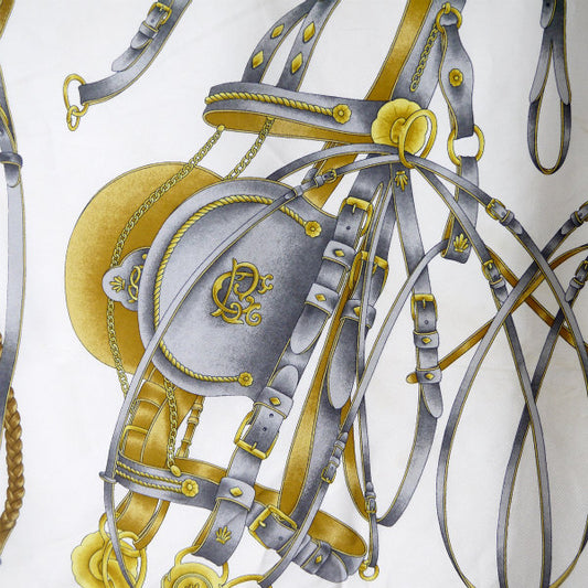 OLD Gucci アクセコ "la BRIDE"大判シルクスカーフ(赤系)