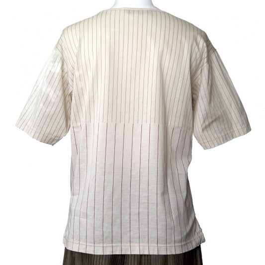 OLD Gucci ダイヤストライプ柄Tシャツ(白系/赤&緑)