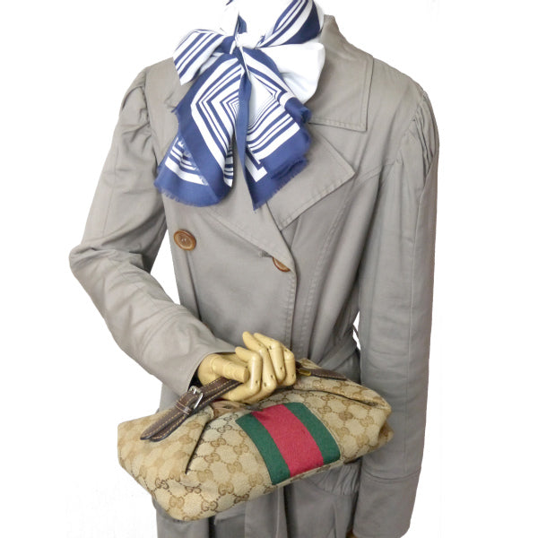 OLD Gucci 70sキャンバス バニティバッグ(茶)