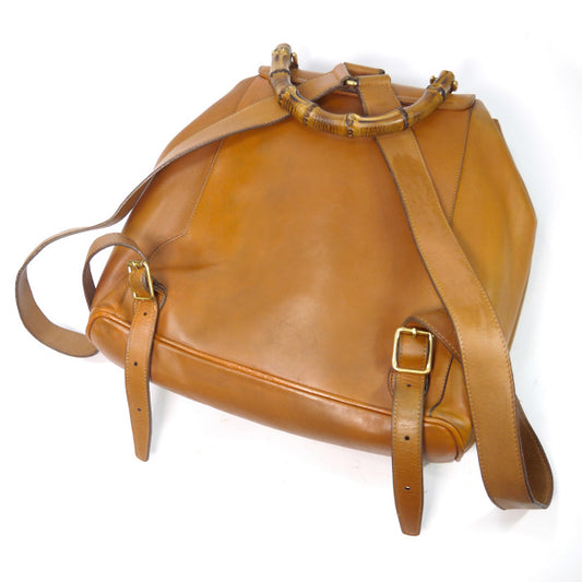 OLD Gucci 総皮バンブーリュック(キャメル)