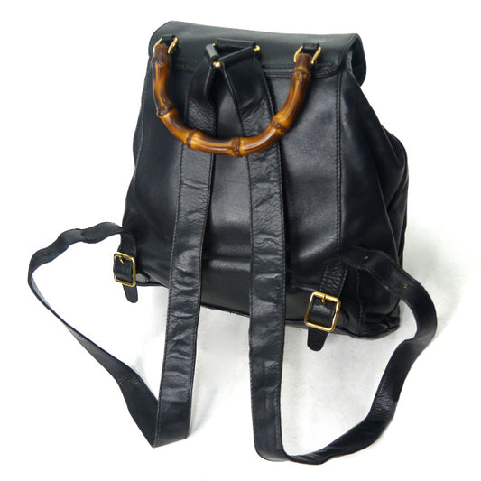 OLD Gucci バンブー レザーリュック(黒)
