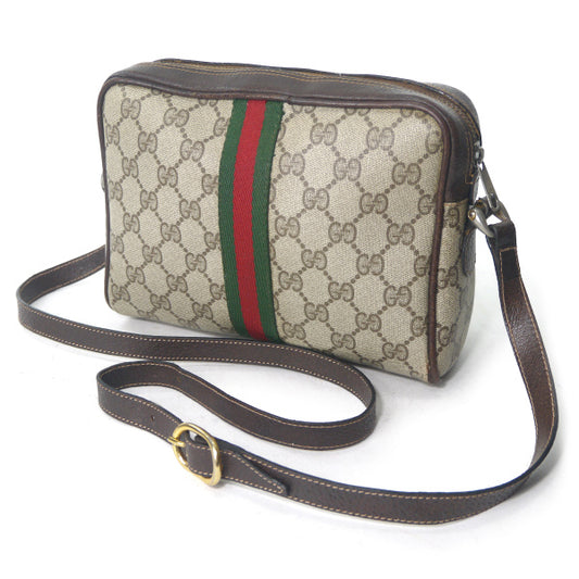 OLD Gucci Parfums 定番ショルダー縦シェリー(茶・小)