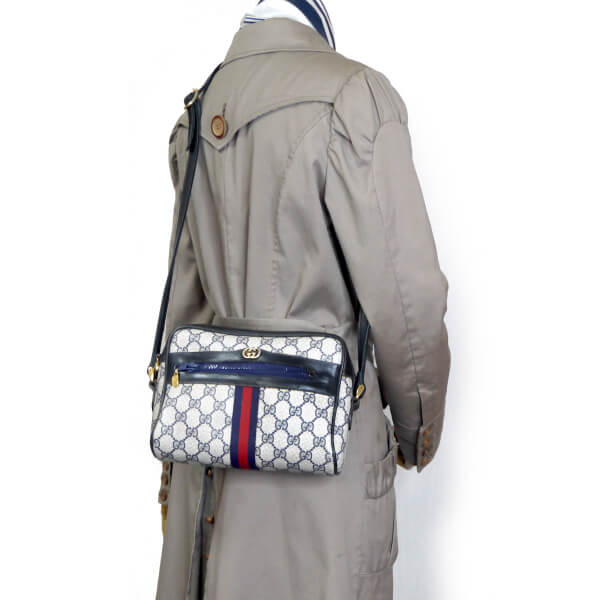 OLD Gucci Parfums 定番ショルダー(青・小/縦シェリー)