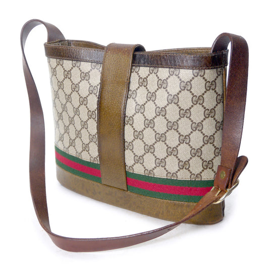 OLD Gucci GG金具バケツ型ショルダー(茶)