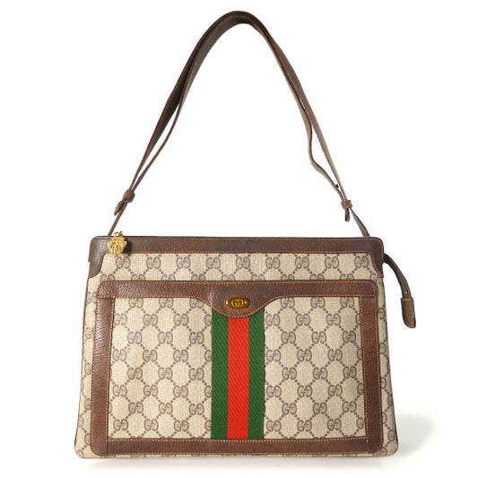 OLD Gucci 2WAY シェリーライン3層ショルダー(茶)