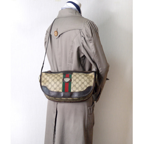 OLD Gucci ボート型シェリー2WAYバッグ(茶)
