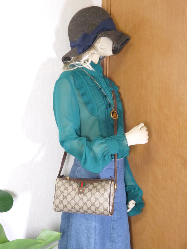 OLD Gucci 筒型ポシェット(茶)