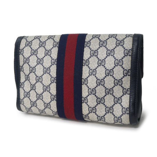 OLD Gucci Parfums シェリーGG柄クラッチバッグ (青)