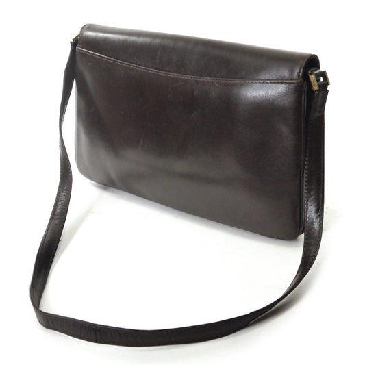 OLD Gucci 2WAY総革G金具ショルダー(濃茶)