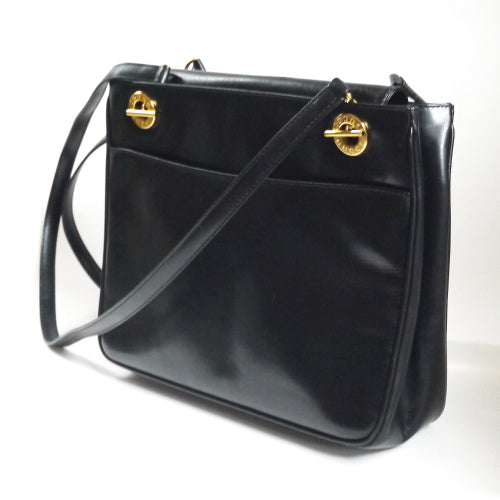 OLD Gucci 黒本革ビジネストート(内装赤)