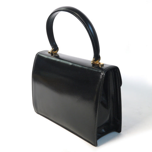 OLD Gucci ラピス総皮ハンドバッグ(黒)