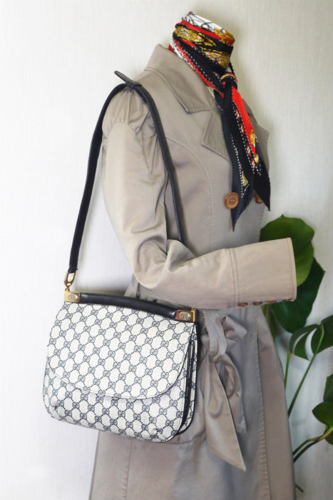 OLD Gucci 2Way 丸フォルムショルダー(黒・GG)