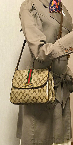 OLD Gucci <訳あり>シェリーライン斜めがけショルダー(茶)