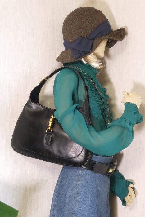OLD Gucci ジャッキーワンショルダー(総皮・黒)
