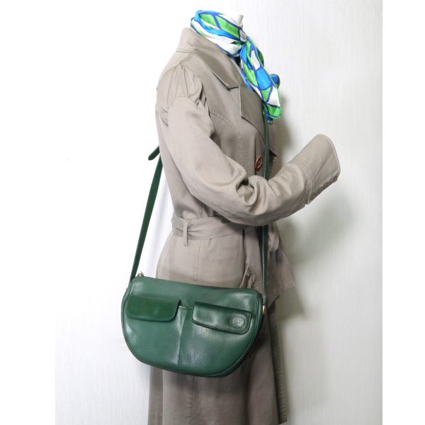 OLD Gucci Wポケット半円ショルダー(緑)