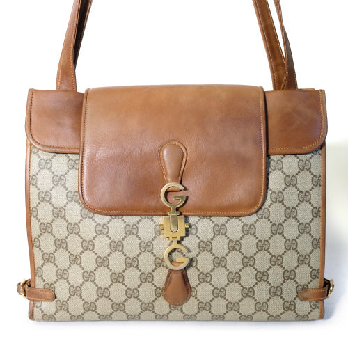 OLD Gucci レア!70sGG金具ブリーフバッグ(茶)