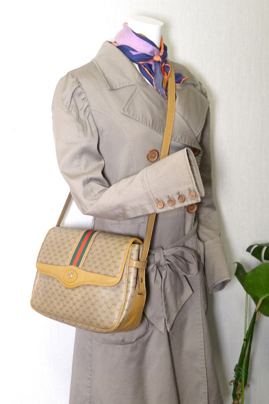 OLD Gucci マイクロGG・キャメル70sショルダー