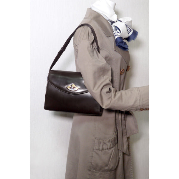 OLD Gucci 総革レアG金具2WAYショルダー(濃茶)