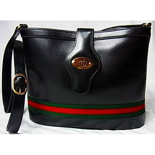 OLD Gucci レアショルダー(黒・牛革)