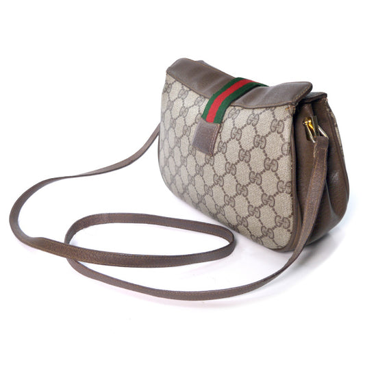 OLD Gucci <訳あり>ミニシェリー3層ポシェット(茶)