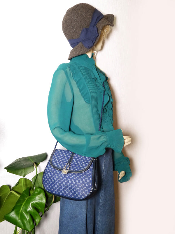 OLD Gucci マイクロGGラウンドショルダー(青)