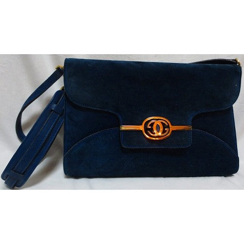 OLD Gucci<訳アリ>青スエードクラッチショルダー
