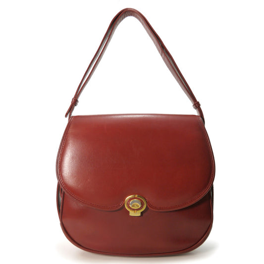 OLD Gucci 総革2層式ラウンドショルダー(赤)