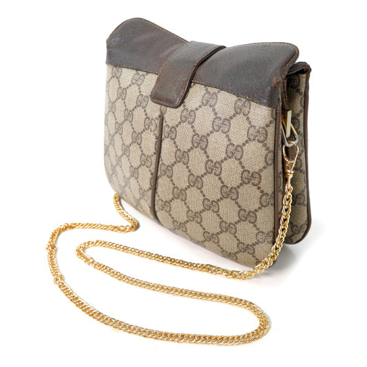 OLD Gucci ミニシェリー3層チェーンポシェット(茶)
