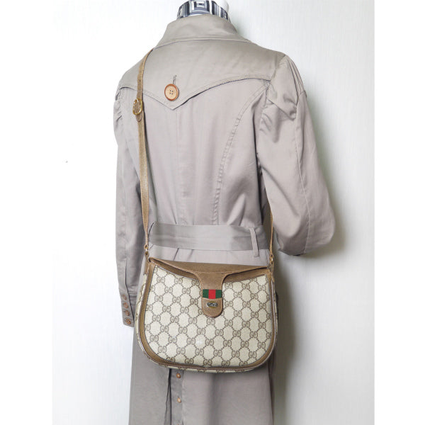 OLD Gucci ミニシェリー斜めがけショルダーバッグ(茶)