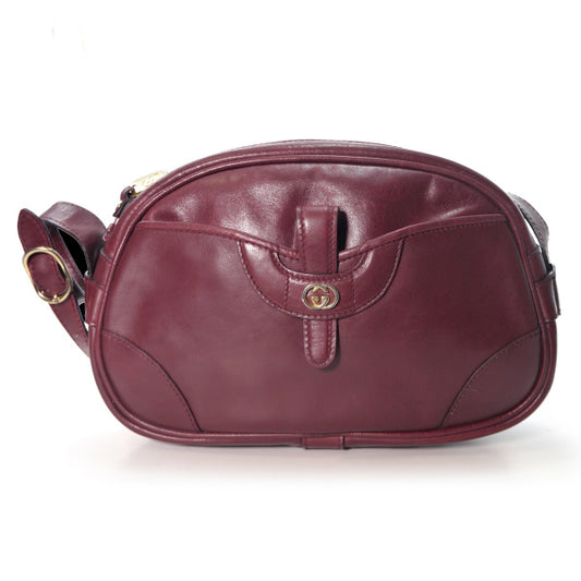 OLD Gucci 総革UFOショルダーバッグ(ボルドー )