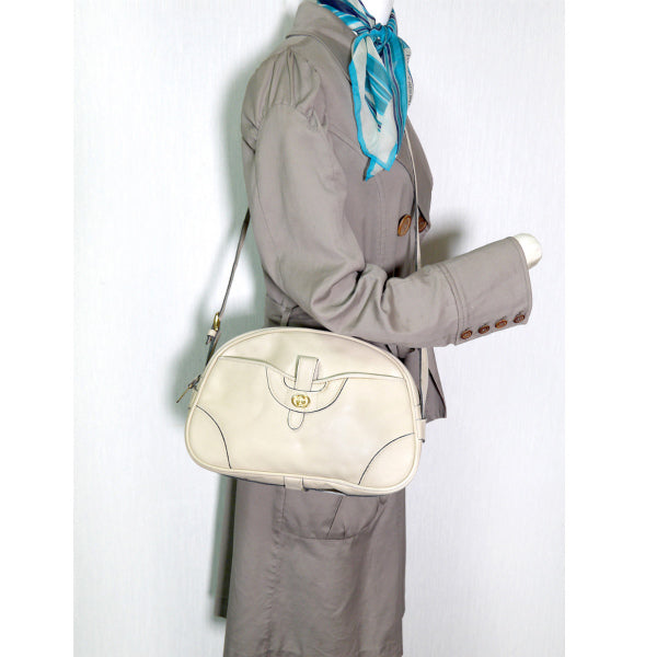 OLD Gucci 総革UFOショルダーバッグ(オフホワイト)