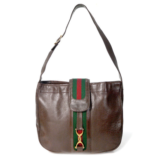 OLD Gucci 総革ビット金具×シェリーショルダー(濃茶)
