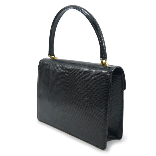 OLD Gucci レア!リアルリザード ハンドバッグ(黒)