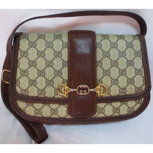 OLD Gucci ホースビット金具2Wayショルダー茶