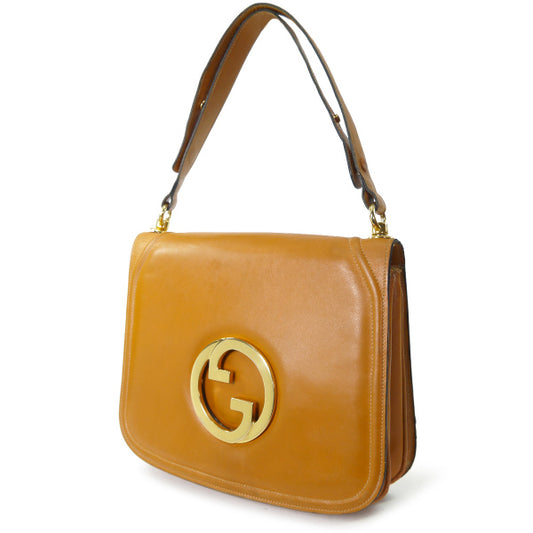 OLD Gucci レア!インターロッキングショルダー(オレンジキャメル)