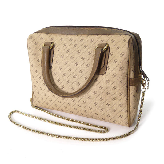 OLD Gucci 希少! Centennial Line チェーンショルダー付ミニボストン(茶)