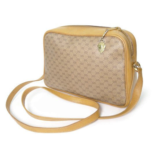 OLD Gucci マイクロGGポーチ付きショルダー(キャメル)