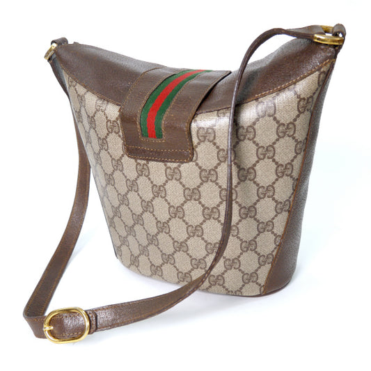 OLD Gucci バケツ型ミニシェリーショルダー(茶)