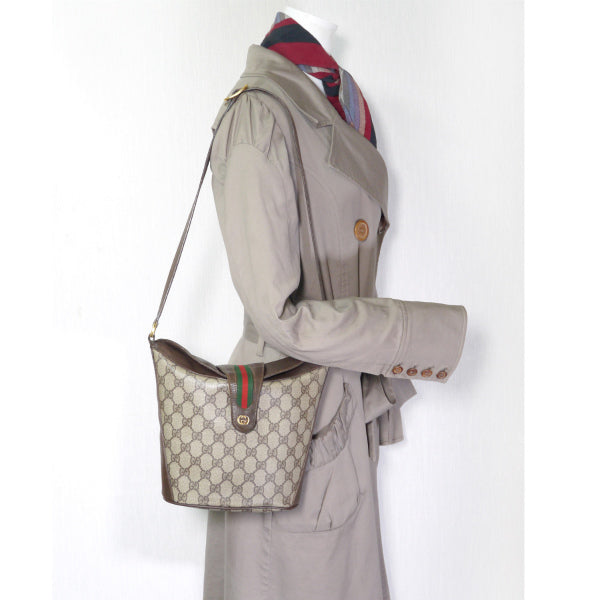 OLD Gucci バケツ型ミニシェリーショルダー(茶)