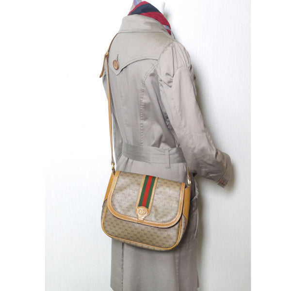 OLD Gucci マイクロGGシェリー斜め掛けポシェット(キャメル)