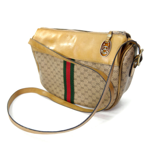 OLD Gucci マイクロGG半円シェリー2WAYバッグ(キャメル)