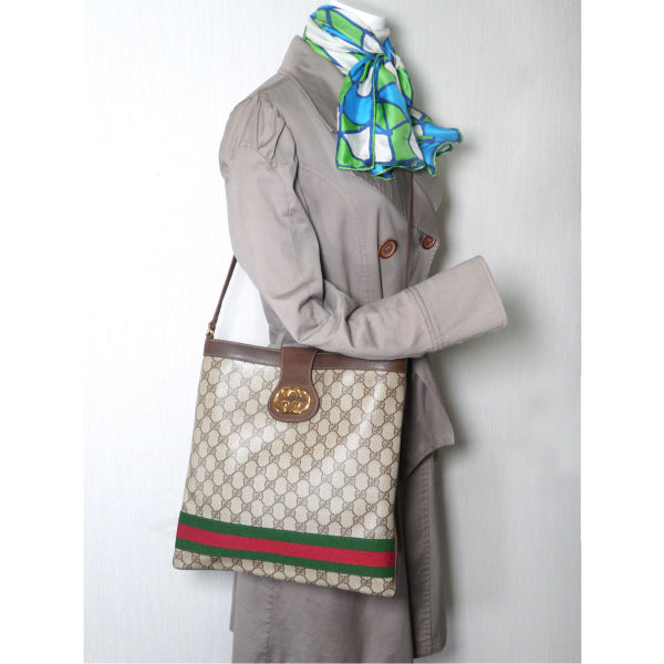 OLD Gucci バケツ大型GGショルダー(茶)
