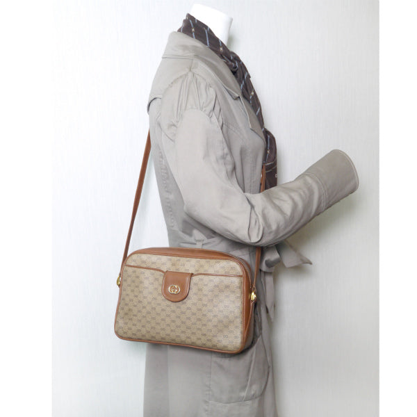 OLD Gucci マイクロGGポーチ付きショルダー(茶)