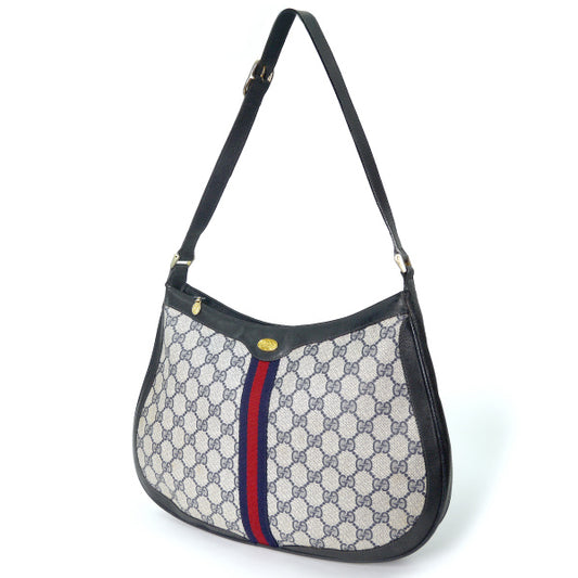 OLD Gucci ラウンド大型シェリーワンショルダー(青)