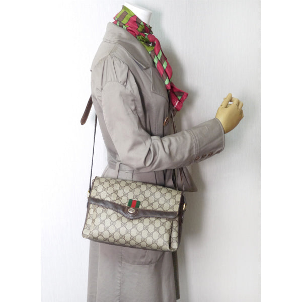 OLD Gucci 3層式ミニシェリー斜めがけショルダー(茶)