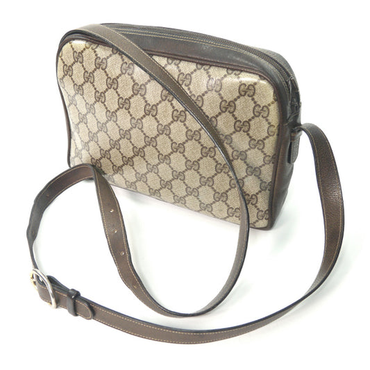 OLD Gucci 70s筆記体ロゴ金具ショルダ−バッグ(茶)