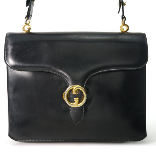 OLD Gucci 総革GGマーク2WAYショルダーバッグ(黒)